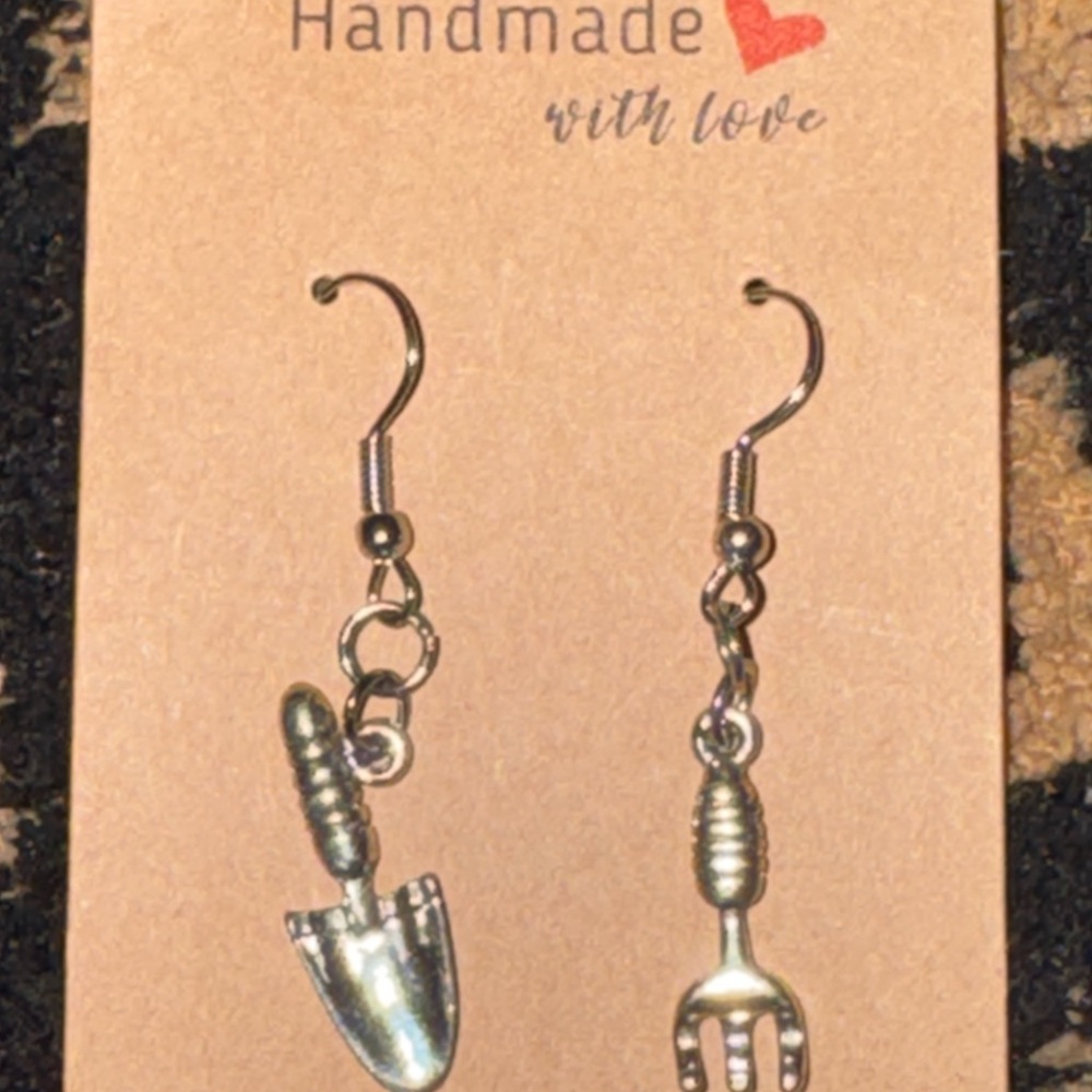 Silver Garden Tool Earrings